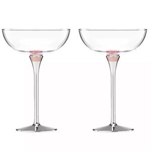 KATE SPADE New York Rosy Glow Champagne Saucer Pair